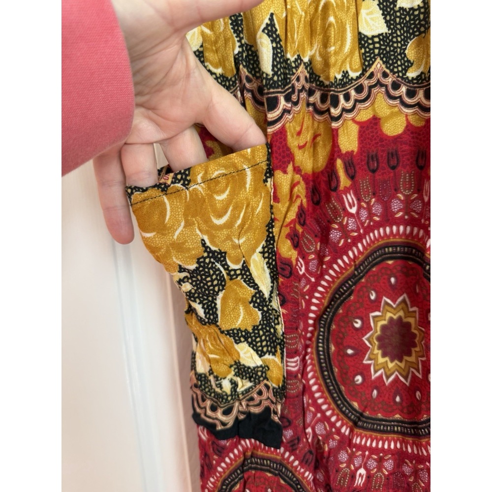 Earthbound Trading Company Harem Boho Pants Womens Small Colorful Hippie Baggy - Picture 11 of 13